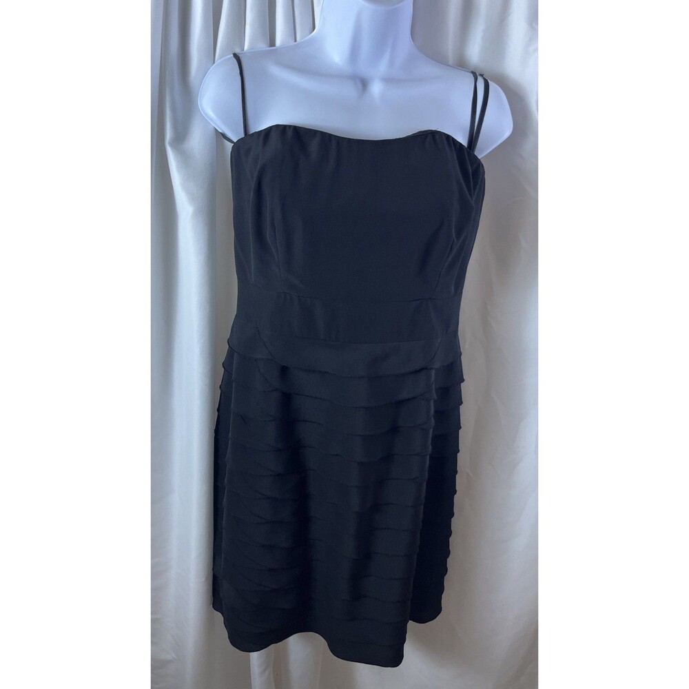 Gianni Bini Women’s Black Party Cocktail Dress Size 8 Tiered Layered Formal